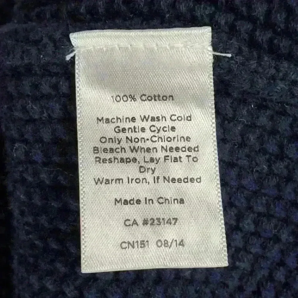 Talbots Knit Sweater 100% Cotton Quarter Sleeves Color Block Blue White Black - Picture 6 of 6